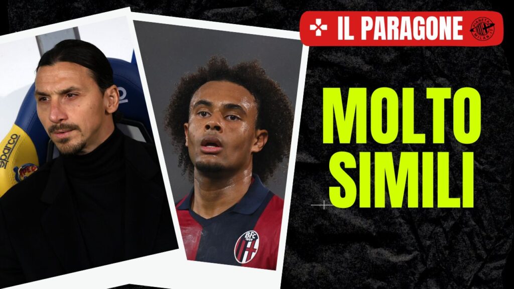 Joshua Zirkzee e Zlatan Ibrahimovic, obiettivo di mercato ed ex attaccante del Milan (getty images)