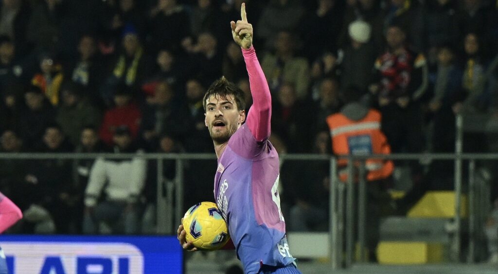 esultanza gol Matteo Gabbia AC Milan Frosinone-Milan 2-3 Serie A 2023-2024