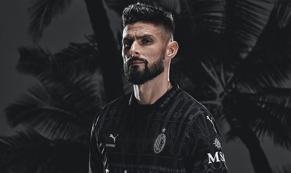 Nuova quarta maglia Milan 2023-2024 PUMA PLEASURES Giroud
