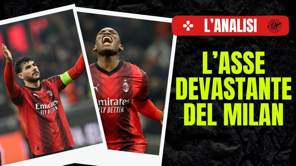 esultanza gol Rafael Leao Theo Hernandez AC Milan Milan-Rennes 3-0 Europa League 2023-2024