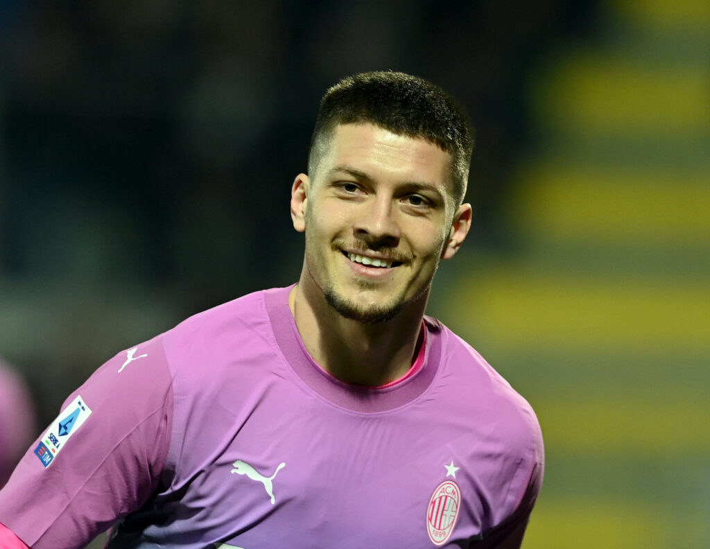 esultanza gol Luka Jovic AC Milan Frosinone-Milan 2-3 Serie A 2023-2024