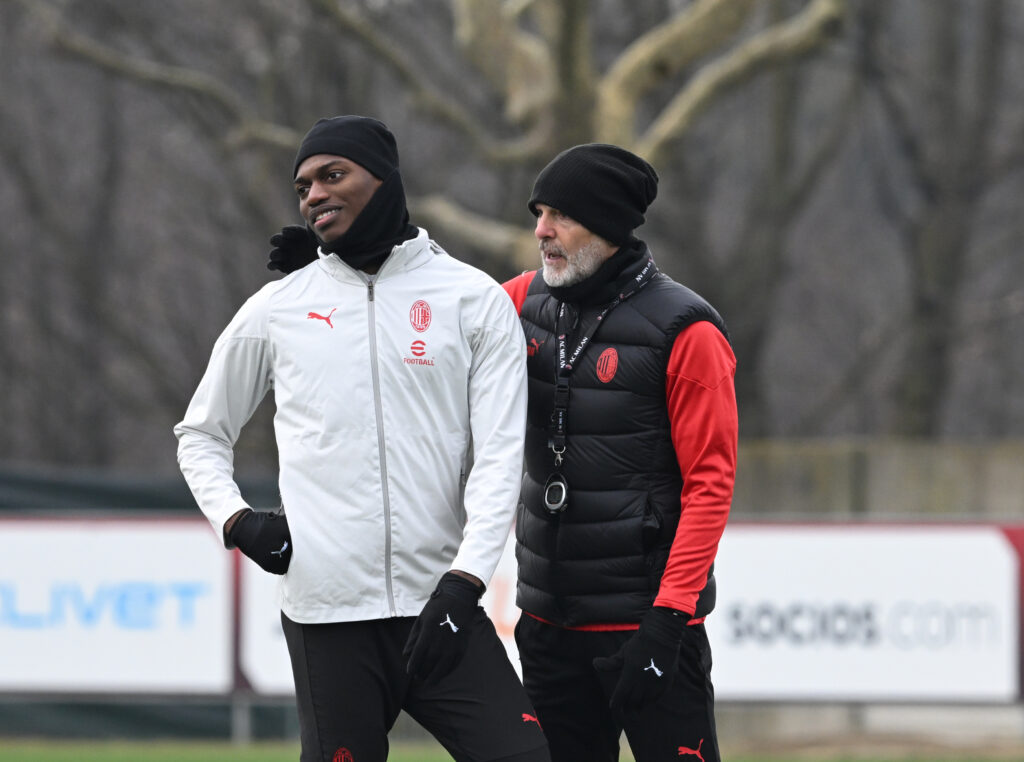 Stefano Pioli e Rafael Leao allenamento Milanello AC Milan News