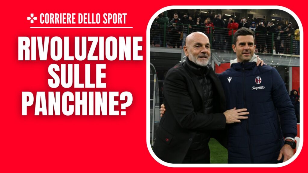 Stefano Pioli, tecnico del Milan, e Thiago Motta, tecnico del Bologna 25/02/2024 PianetaMilan.it