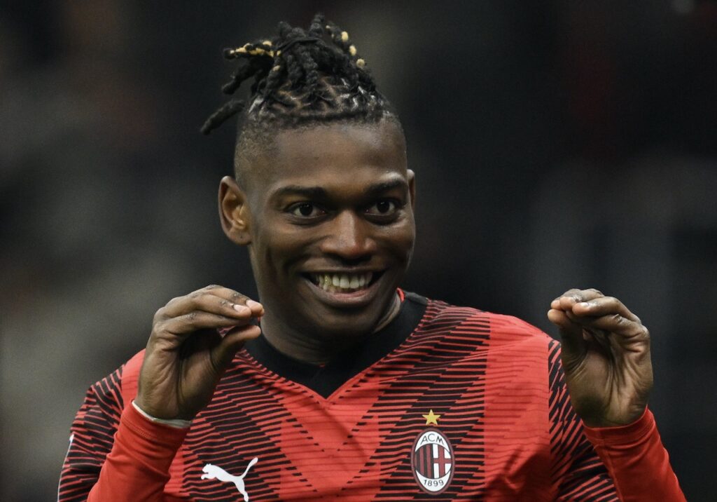 esultanza gol Rafael Leao AC Milan Milan-Atalanta 1-1 Serie A 2023-2024
