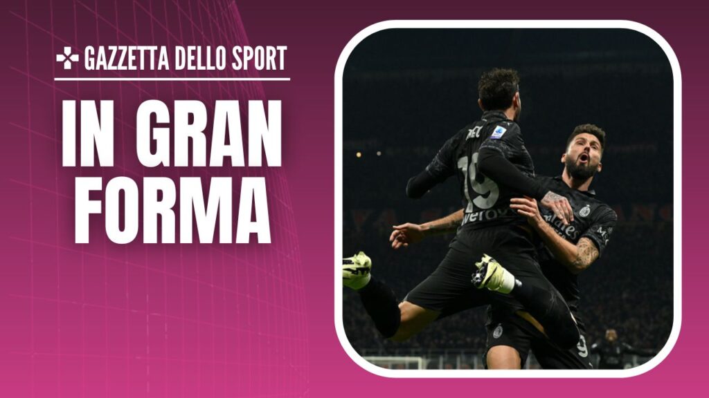 esultanza Theo Hernández Giroud AC Milan Milan-Napoli 1-0 Serie A 2023-2024