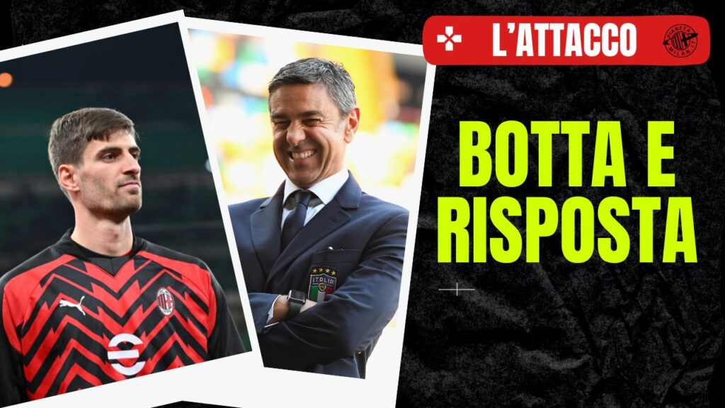 Alessandro Costacurta, ex calciatore rossonero, e Matteo Gabbia, difensore dell'AC Milan (getty images)
