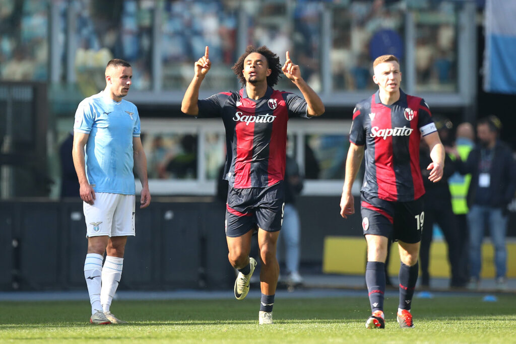 esultanza gol Joshua Zirkzee Lazio-Bologna 1-2 Serie A 2023-2024