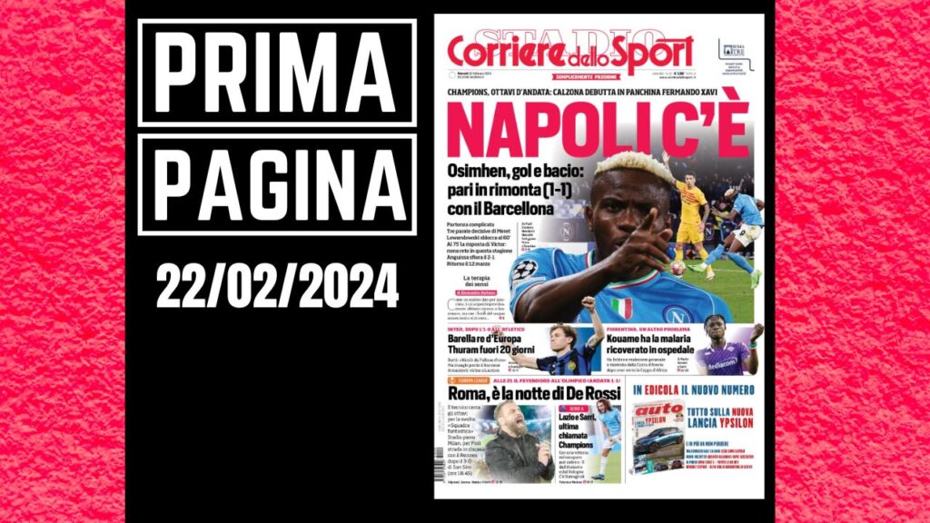Prima pagina Corriere dello Sport: Rennes-Milan, strada in discesa per Pioli