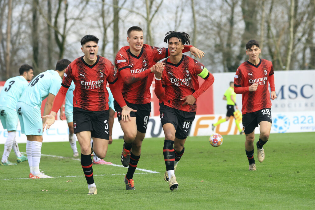esultanza gol Kevin Zeroli AC Milan Primavera Milan-Braga 2-2 Youth League 2023-2024