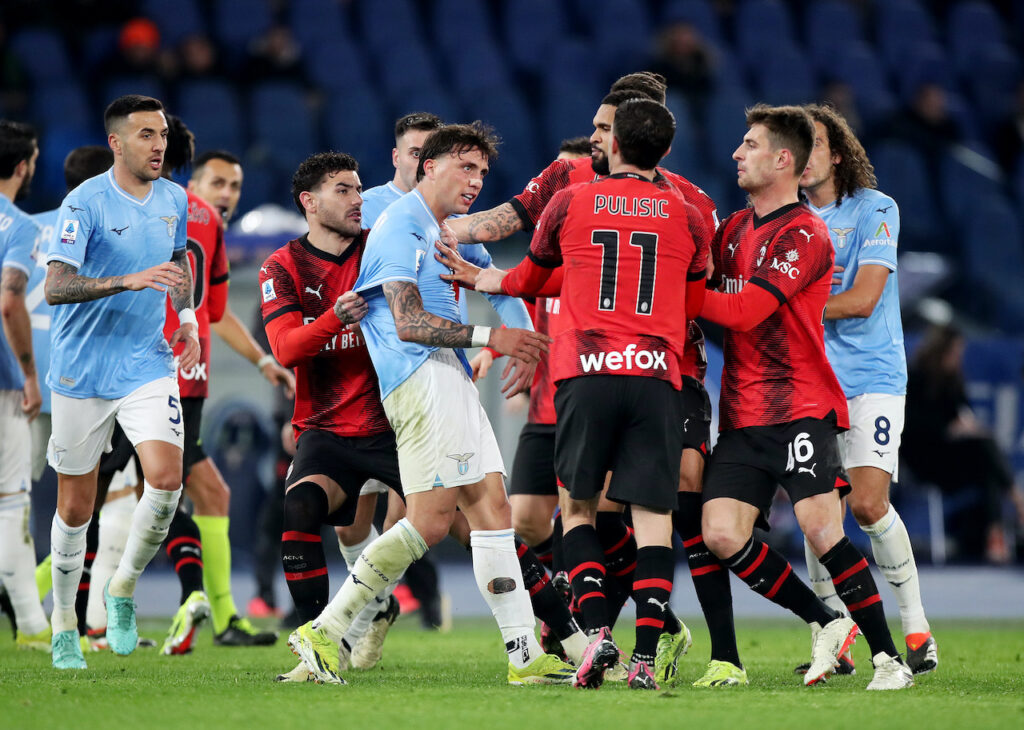 espulsione Luca Pellegrini Lazio-Milan 0-1 Serie A 2023-2024