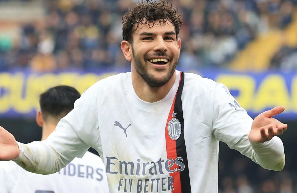 esultanza gol Theo Hernández AC Milan Verona-Milan 1-3 Serie A 2023-2024