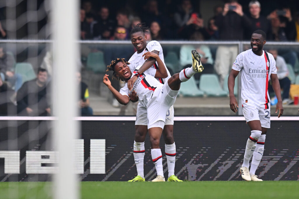 esultanza gol Samuel Chukwueze AC Milan Verona-Milan 1-3 Serie A 2023-2024