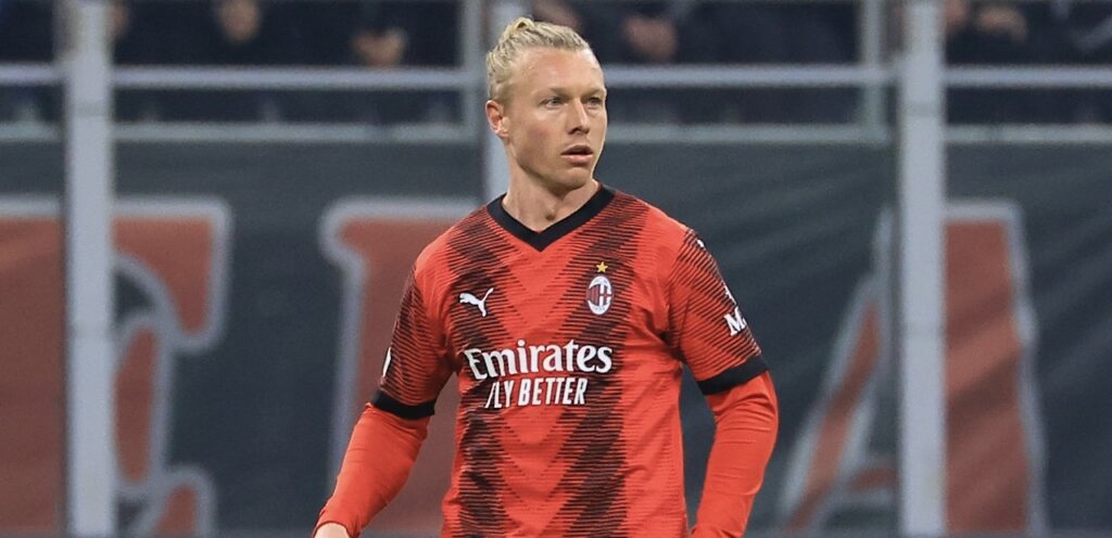 Simon Kjaer AC Milan Milan-Slavia Praga 4-2 Europa League 2023-2024
