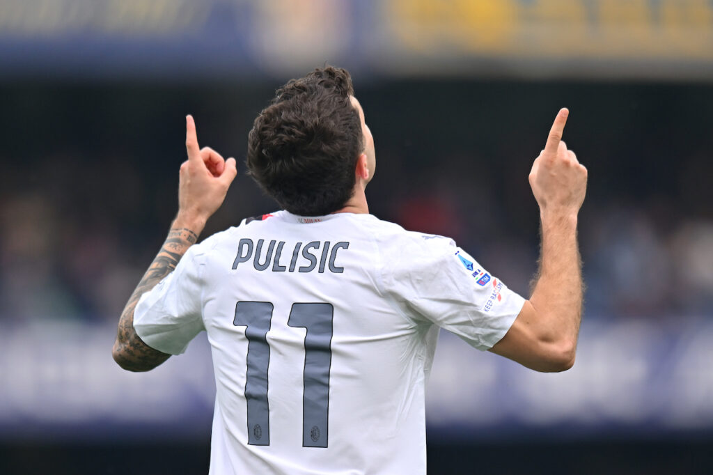 esultanza gol Christian Pulisic AC Milan Verona-Milan 1-3 Serie A 2023-2024