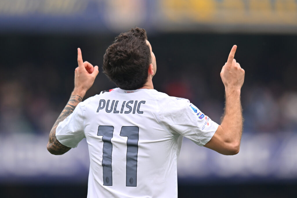 esultanza gol Christian Pulisic AC Milan Verona-Milan 1-3 Serie A 2023-2024