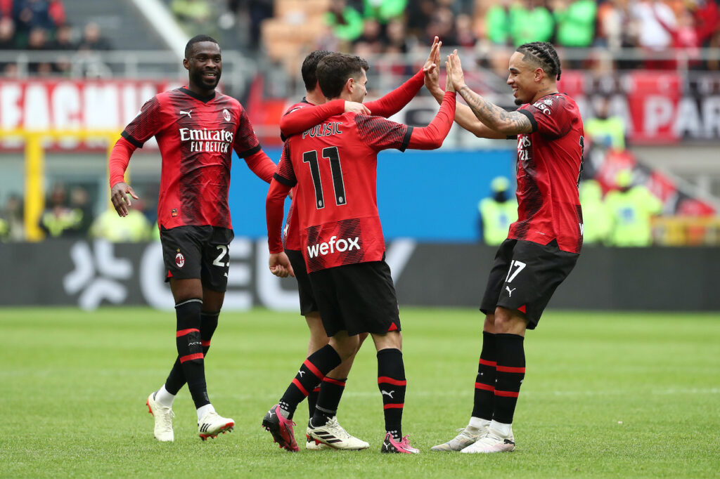 esultanza gol Christian Pulisic AC Milan Milan-Empoli 1-0 Serie A 2023-2024