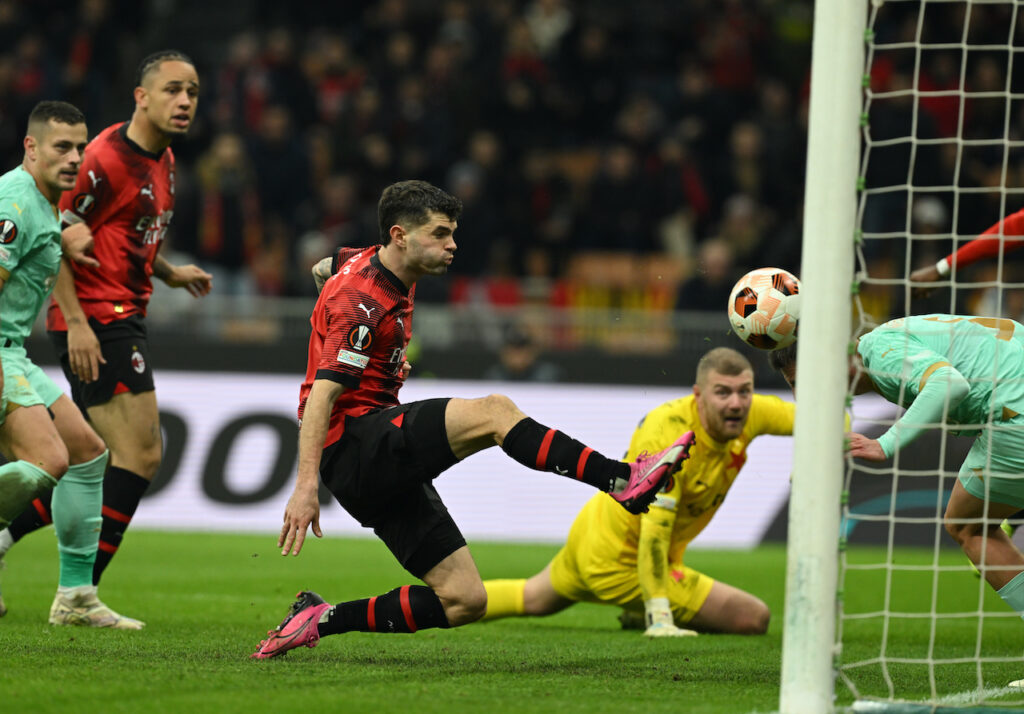 gol Christian Pulisic AC Milan Milan-Slavia Praga 4-2 Europa League 2023-2024