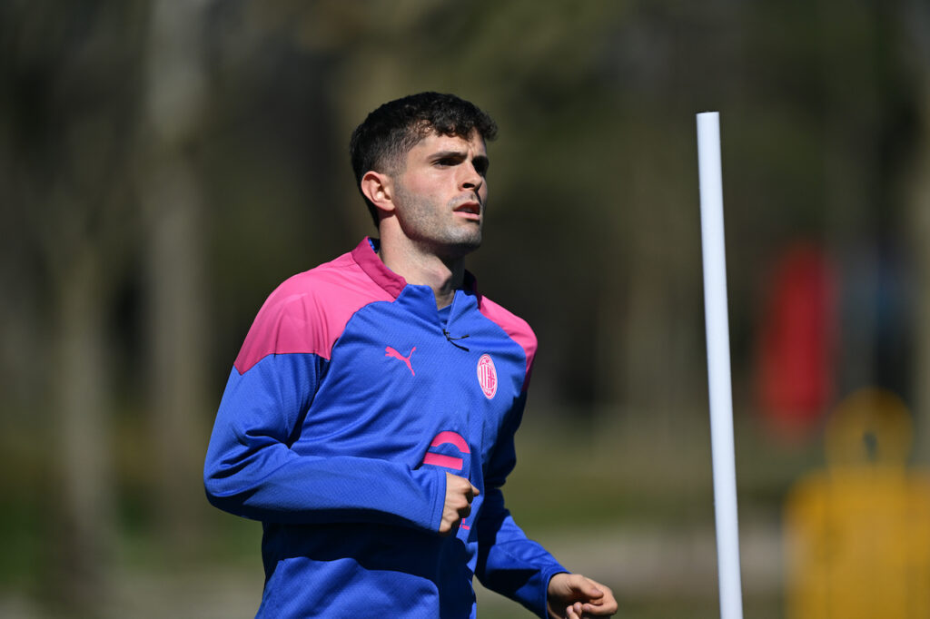 Christian Pulisic AC Milan allenamento Milanello