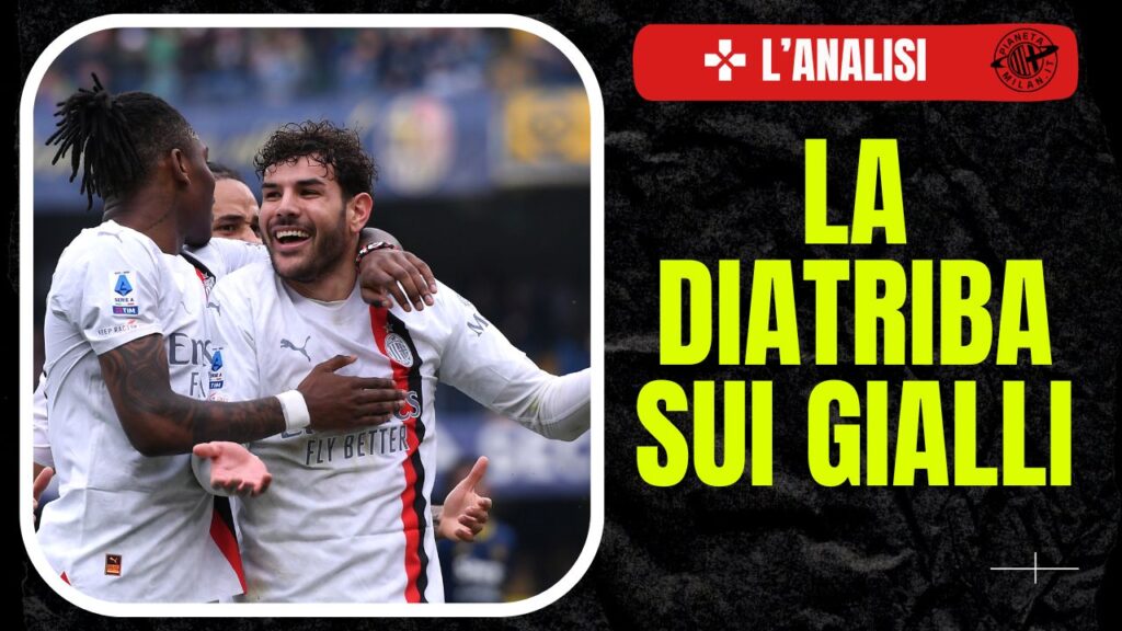 Theo Hernández AC Milan Verona-Milan 1-3 Serie A 2023-2024 gialli