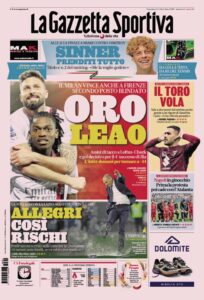 Prima Pagina Gazzetta dello Sport 31 marzo