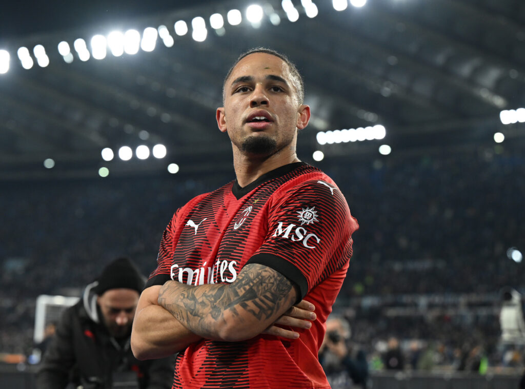 esultanza gol Noah Okafor AC Milan Lazio-Milan 0-1 Serie A 2023-2024