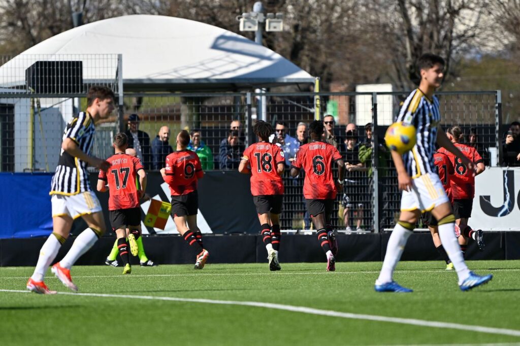 esultanza gol Francesco Camarda AC Milan Juventus-Milan 0-1 Primavera 1 TIM 2023-2024