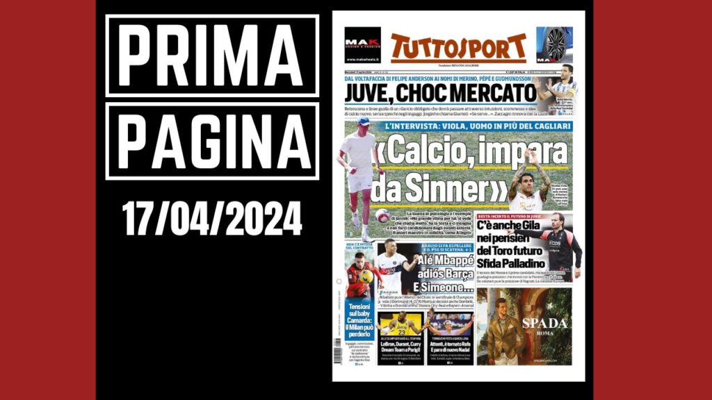 Prima pagina Tuttosport 17 aprile