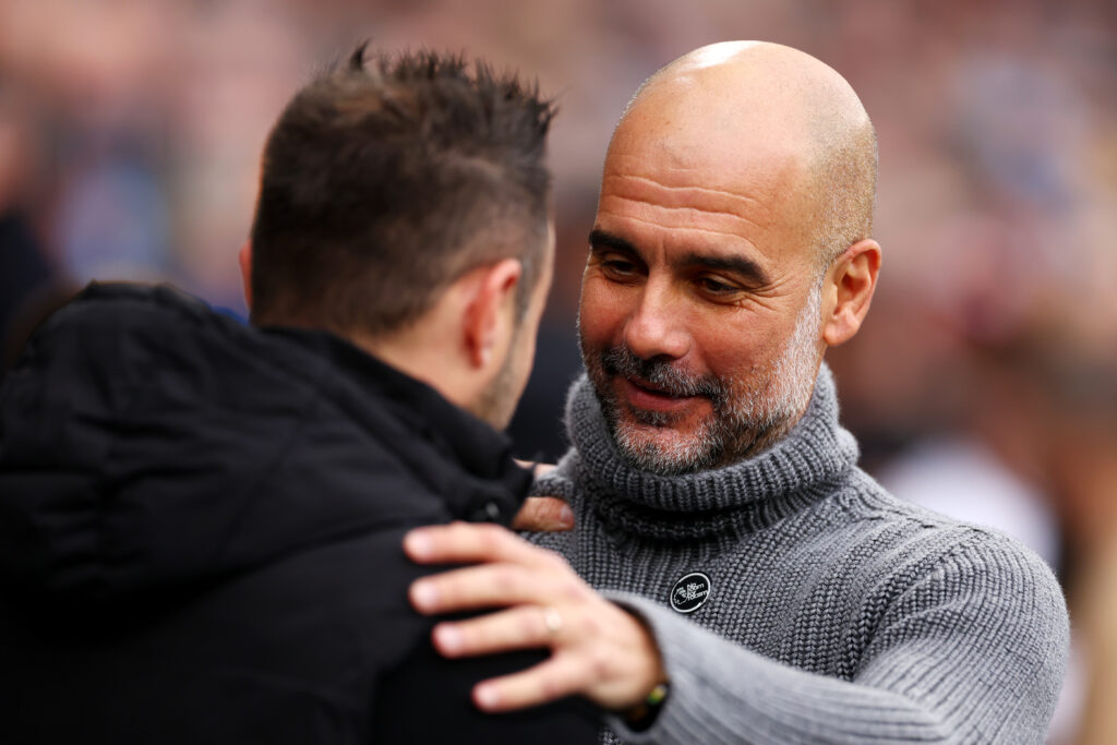 Roberto De Zerbi e Pep Guardiola