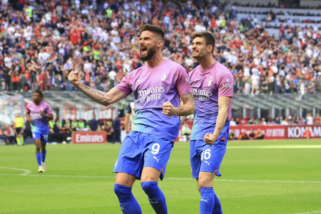 esultanza gol Olivier Giroud AC Milan Milan-Lecce 3-0 Serie A 2023-2024