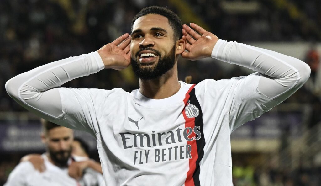 esultanza gol Ruben Loftus-Cheek AC Milan Fiorentina-Milan 1-2 Serie A 2023-2024