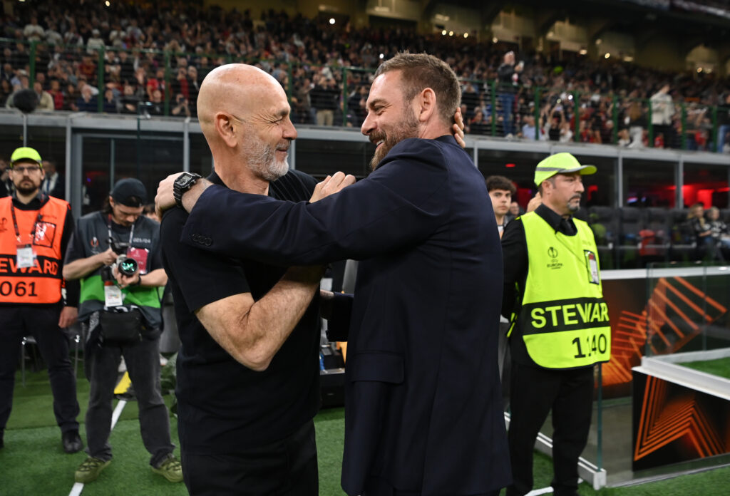 Stefano Pioli Daniele De Rossi AC Milan Milan-Roma 0-1 Europa League 2023-2024