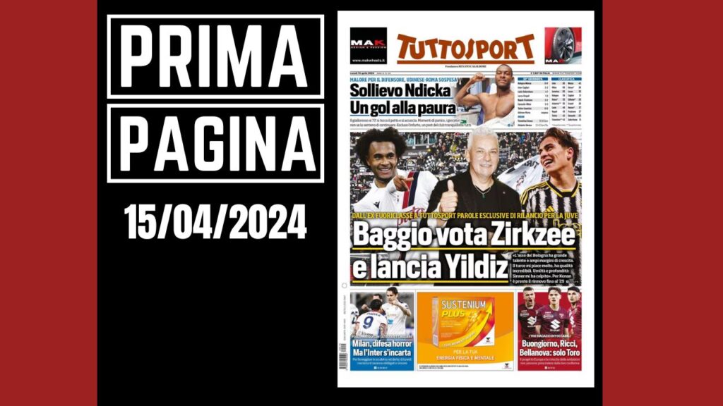 Prima pagina Tuttosport DATA PianetaMilan.it