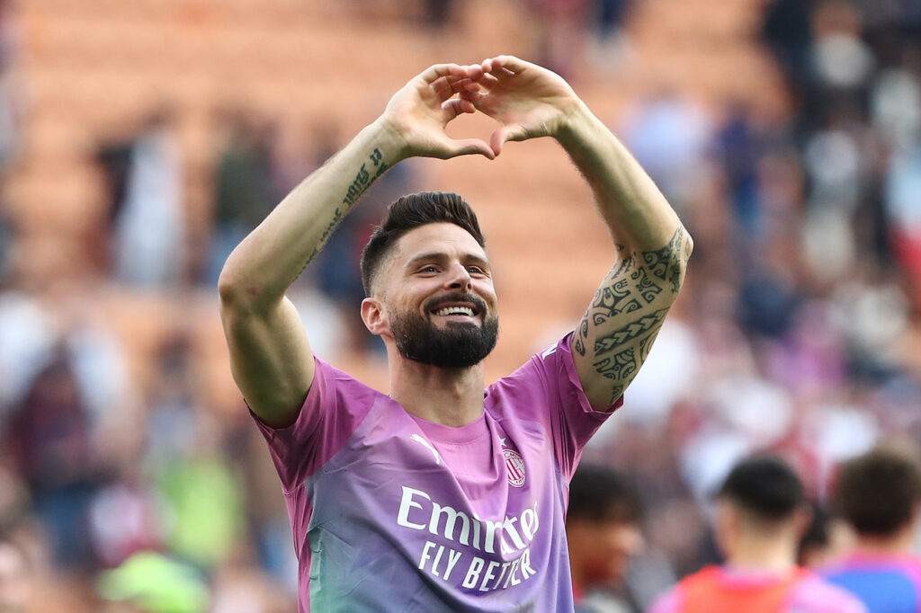 esultanza gol Olivier Giroud AC Milan Milan-Lecce 3-0 Serie A 2023-2024