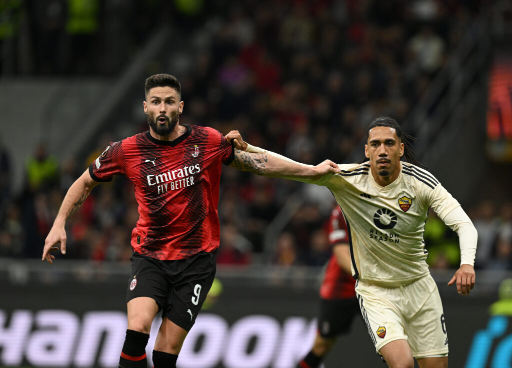 Giroud AC Milan Smalling AS Roma Milan-Roma 0-1 Europa League 2023-2024