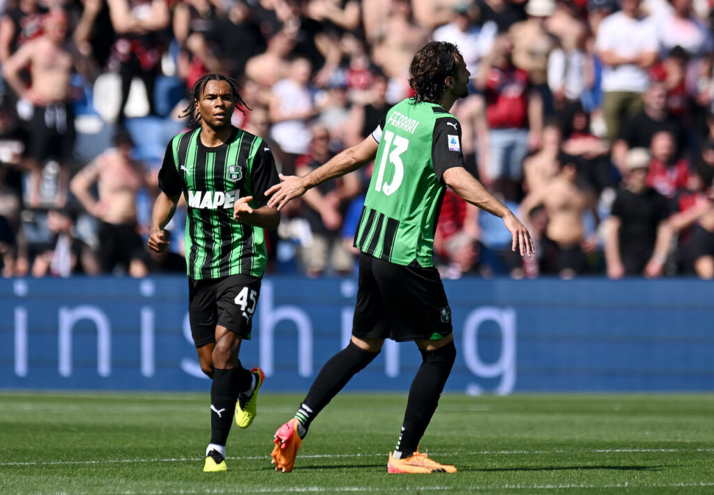 esultanza gol Armand Laurienté Sassuolo-Milan 3-3 Serie A 2023-2024