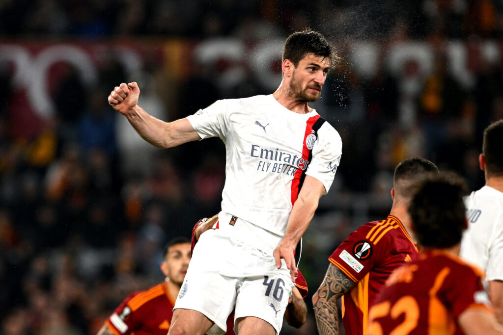 Matteo Gabbia AC Milan Roma-Milan 2-1 Europa League 2023-2024