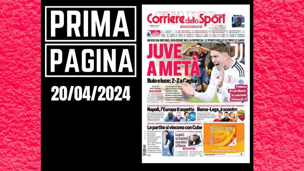 Prima Pagina Corriere dello Sport 20 aprile