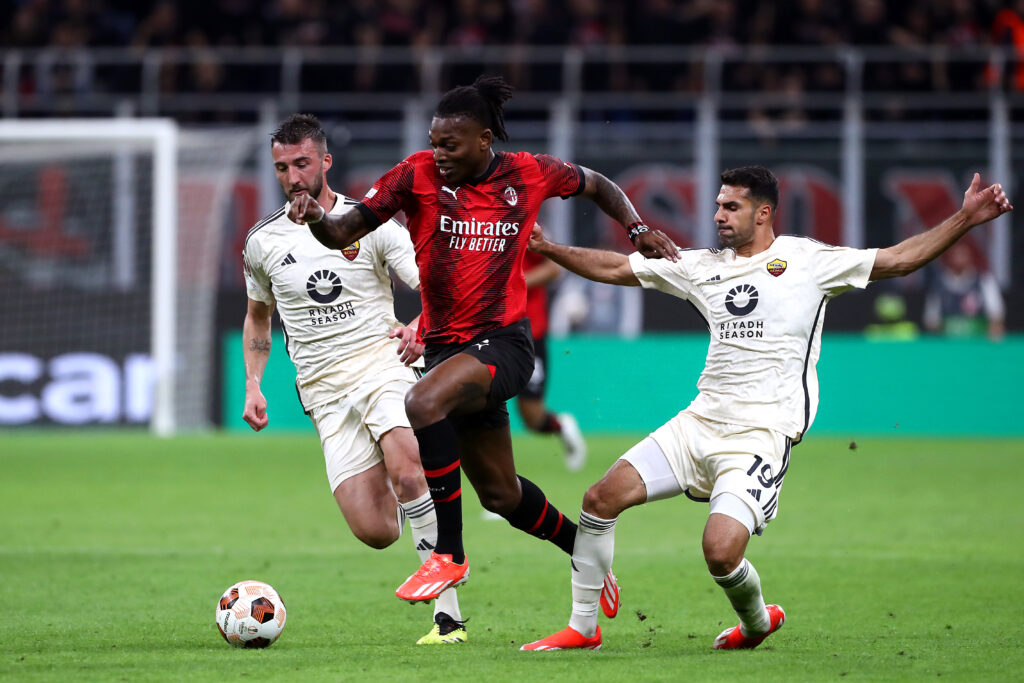 Celik e Leao AC Milan AS Roma Milan-Roma 0-1 Europa League 2023-2024