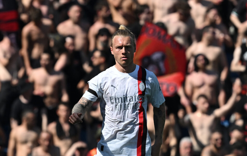 Simon Kjaer AC Milan Sassuolo-Milan 3-3 Serie A 2023-2024