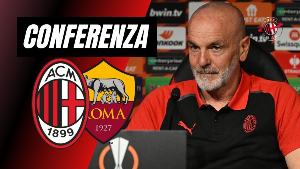 Conferenza stampa Stefano Pioli AC Milan Milan-Roma Europa League 2023-2024