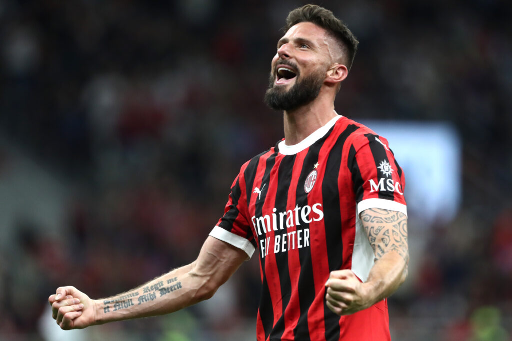 esultanza gol Olivier Giroud AC Milan Milan-Salernitana 3-3 Serie A 2023-2024