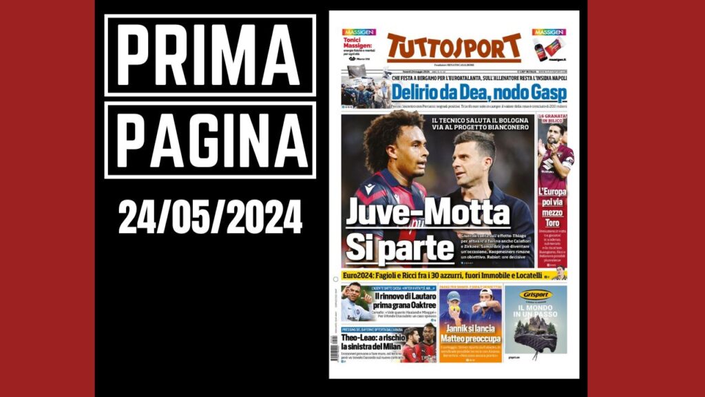 Prima Pagina Tuttosport 24 maggio
