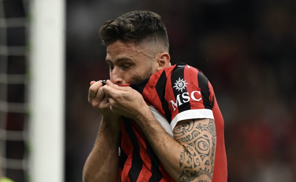 esultanza gol Olivier Giroud AC Milan Milan-Salernitana 3-3 Serie A 2023-2024