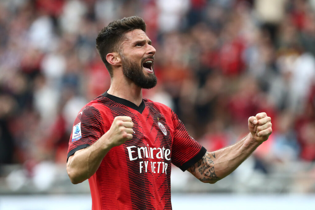 esultanza gol Olivier Giroud AC Milan Milan-Genoa 3-3 Serie A 2023-2024