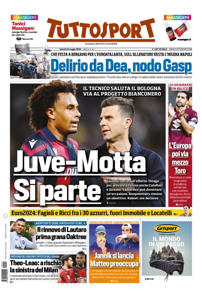 Prima Pagina Tuttosport 24 maggio