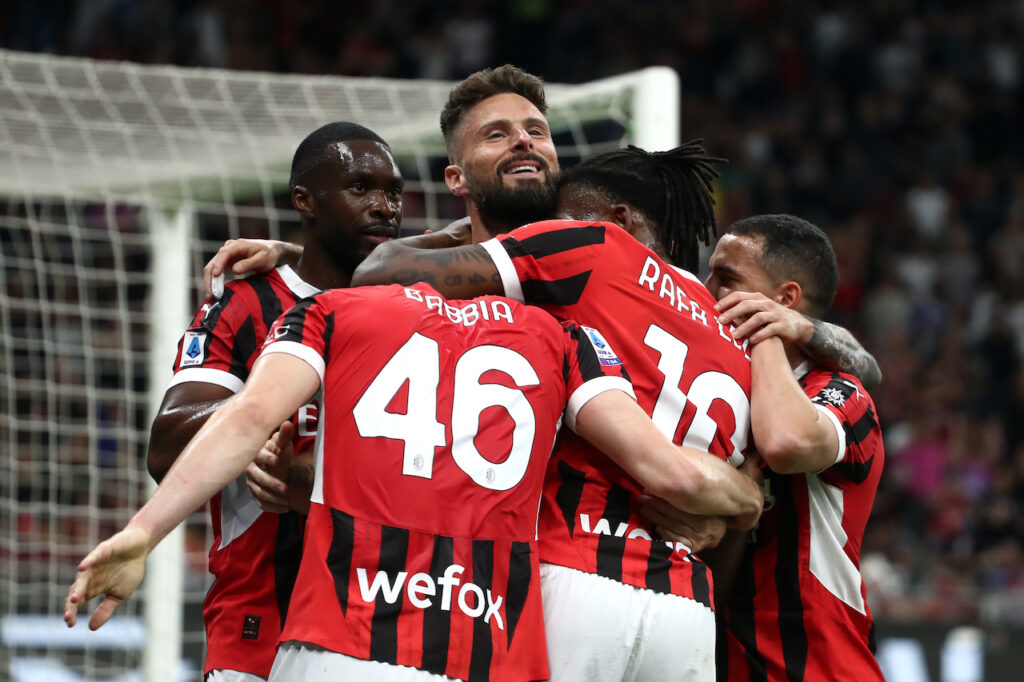 esultanza gol Olivier Giroud AC Milan Milan-Salernitana 3-3 Serie A 2023-2024