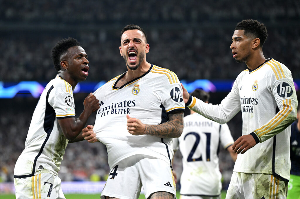 esultanza gol Joselu Real Madrid-Bayern Monaco 2-1 Champions League 2023-2024