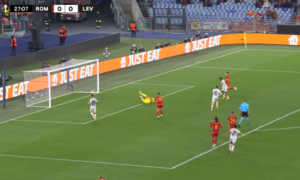 Roma-Bayer Leverkusen 0-2: gol e highlights | VIDEO (screen gazzetta.it)
