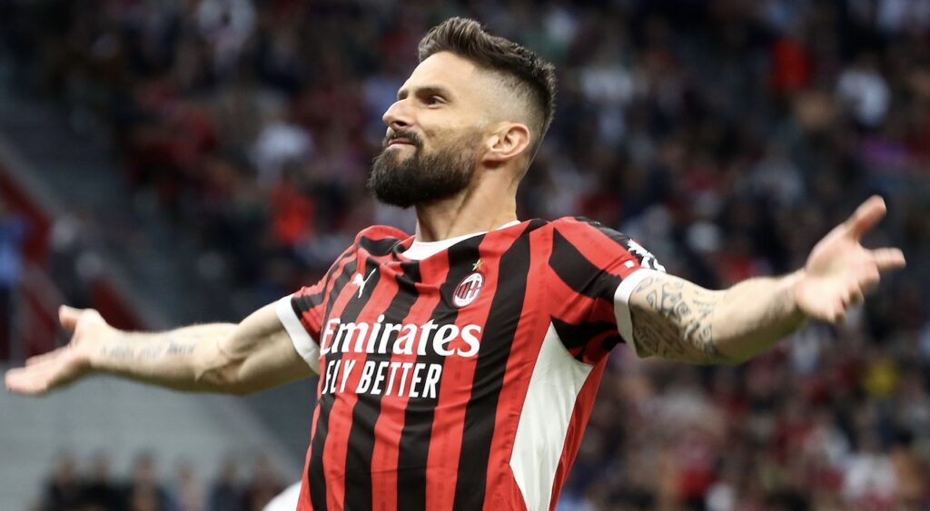esultanza gol Olivier Giroud AC Milan Milan-Salernitana 3-3 Serie A 2023-2024