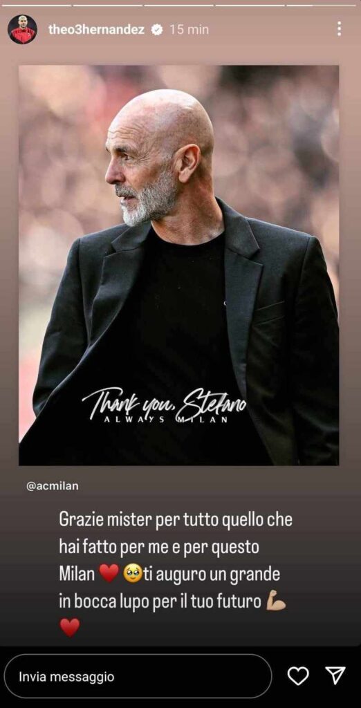 Theo Hernandez, Stefano Pioli - AC Milan